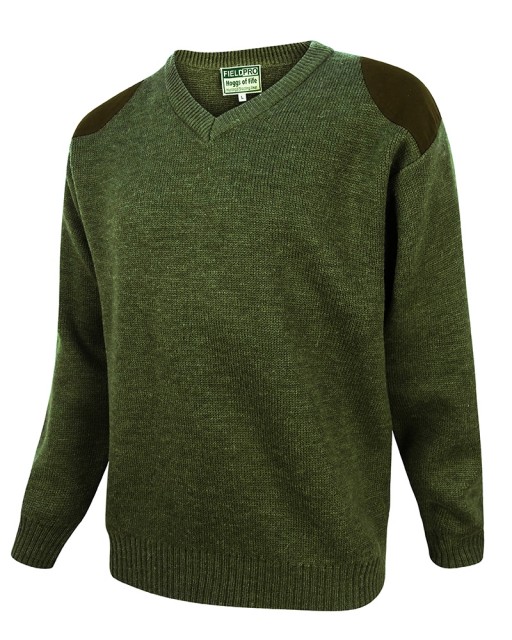 Hoggs of Fife Men's Melrose V-Neck Hunting Pullover (Loden)