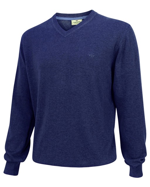 Hoggs of Fife Men's Stirling Cotton Pullover (Navy)