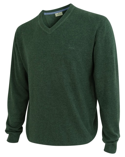 Hoggs of Fife Men's Stirling Cotton Pullover (Olive)