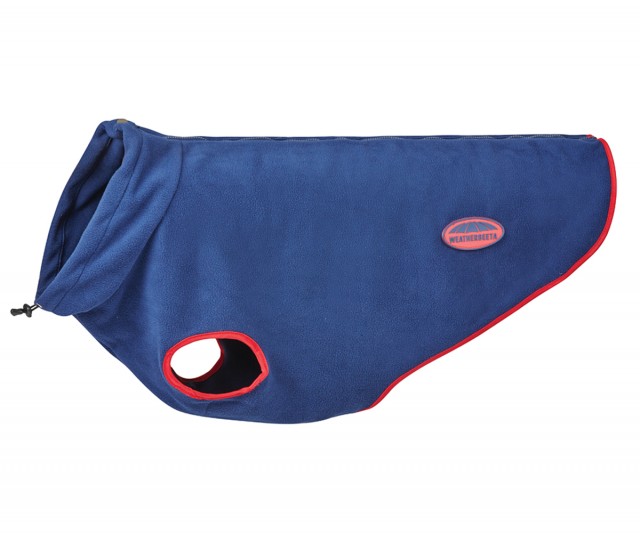 Weatherbeeta ComfiTec - Fleece Zip Dog Coat (Navy/Red)