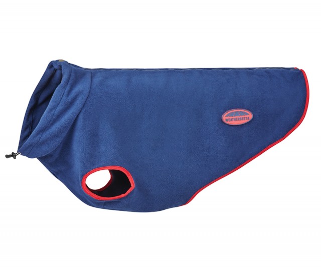 Weatherbeeta ComfiTec - Fleece Zip Dog Coat (Navy/Red)