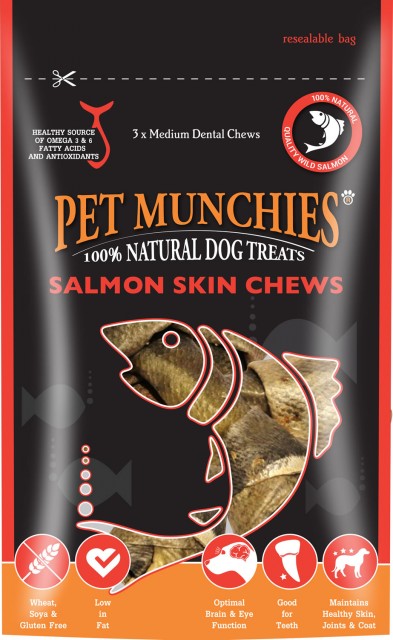 Pet Munchies Natural Salmon Skins 90gm