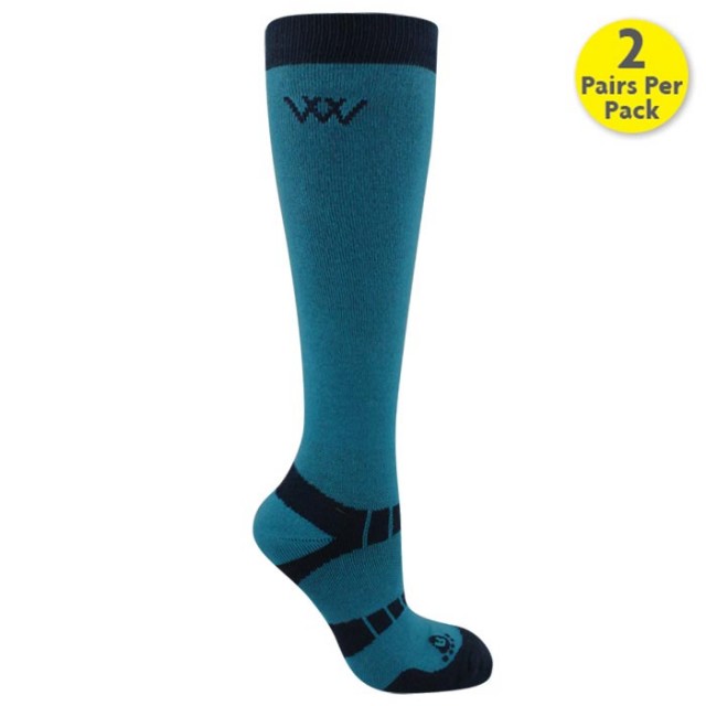 Woof Wear Long Bamboo Waffle Riding Sock (Ocean)