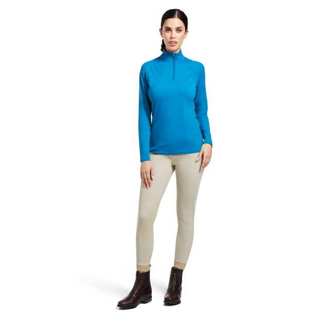 Ariat Women's Auburn 1/4 Zip Long Sleeve Baselayer (Saxony Blue)