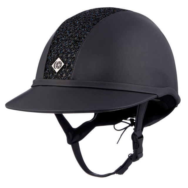 Charles Owen SP8 Plus Leather Look Helmet (Navy Sparkly Centre)