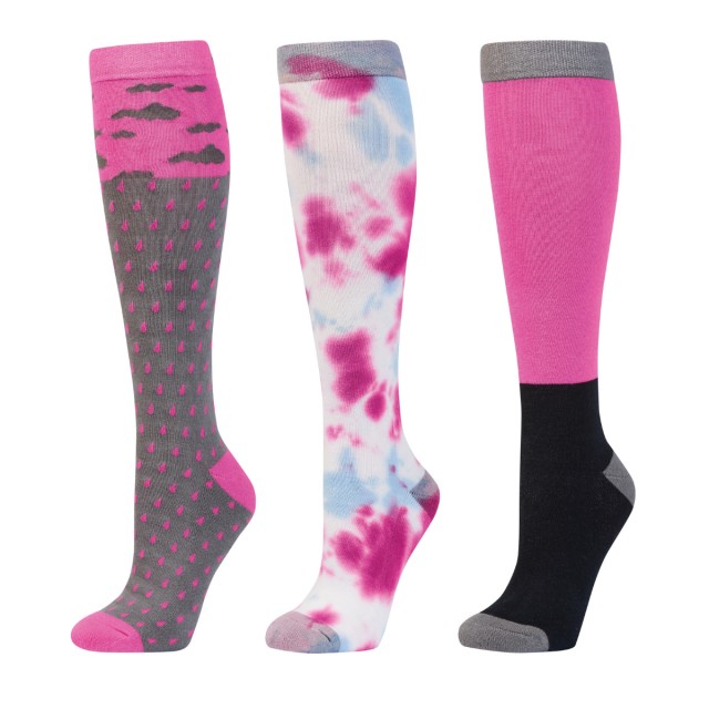 Dublin 3 Pack Socks (Fuchsia Clouds)