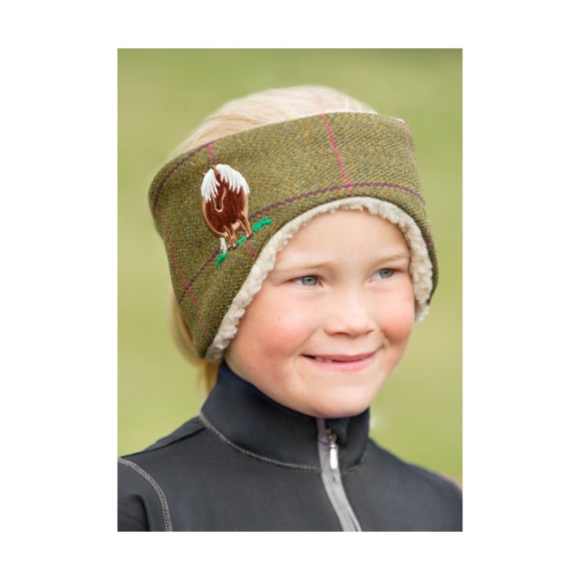 British Country Kids Tweed Headband Fat Pony