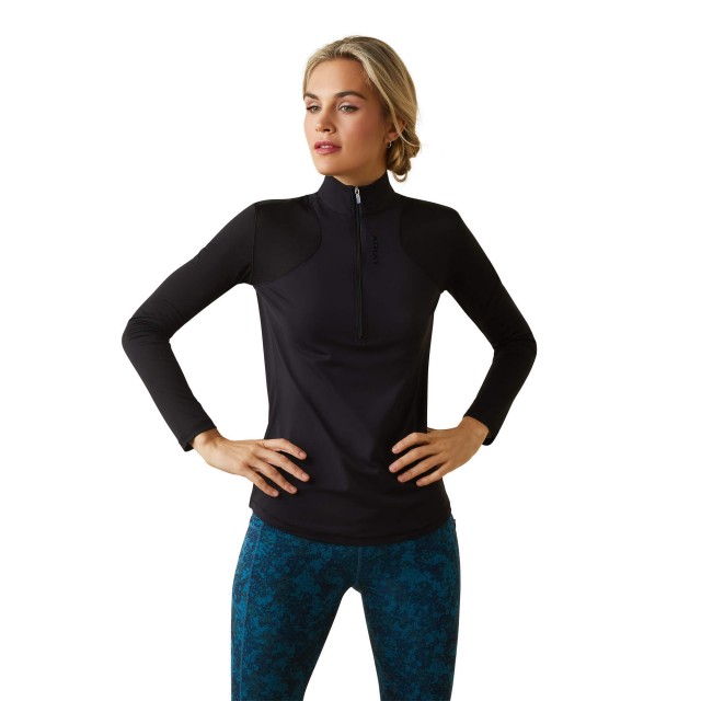 Ariat Womens Breathe 1/4 Zip Baselayer (Black)