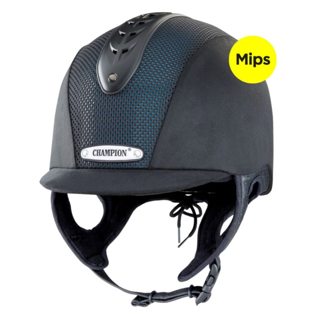 Champion Revolve Junior X-Air Nova Riding Hat with MIPs (Black/Teal)