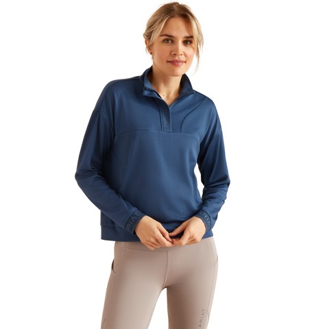 Ariat Womens Breathe 1/2 Zip Sweatshirt (Dark Denim)