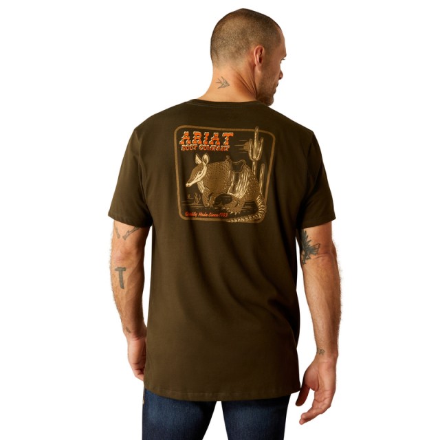Ariat Mens Ariat Armadillo on a Half Shell T-Shirt (Dark Olive)