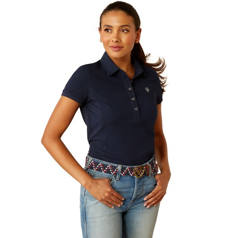 Ariat Womens Prix 3.0 Short Sleeve Polo (Navy Eclipse)