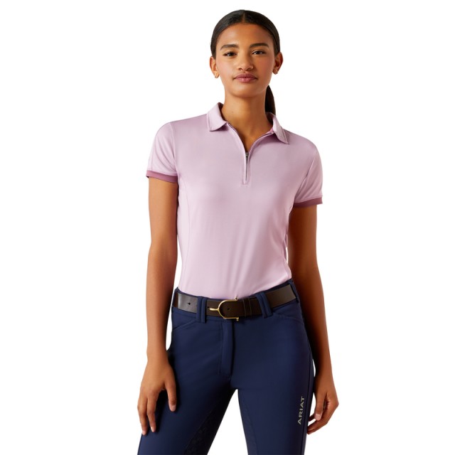 Ariat Womens Bandera 1/4 Zip Polo (Lavender Mist)