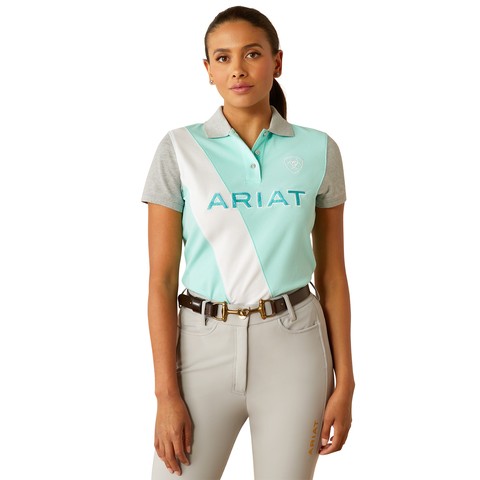 Ariat Womens Taryn Short Sleeve Polo (Beach Glass)