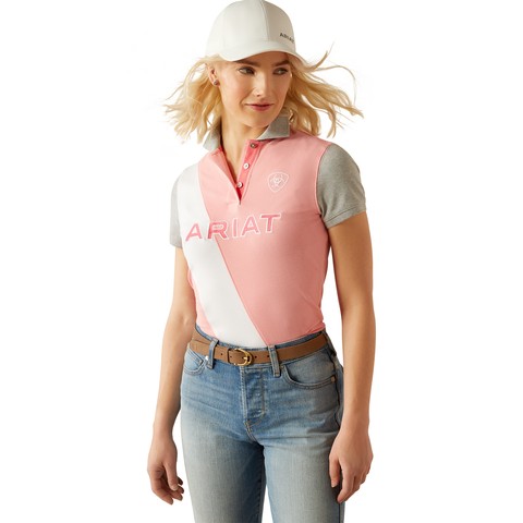 Ariat Womens Taryn Short Sleeve Polo (Flamingo Pink)
