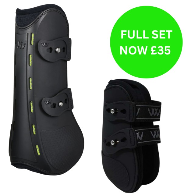 Woof Wear Vision Tendon & Fetlock Boot Set (Black/Lime)