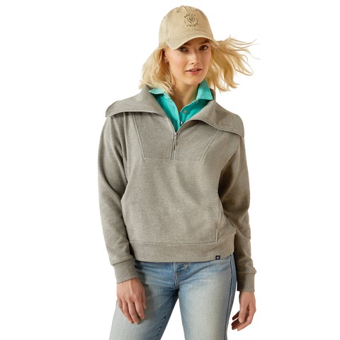 Ariat Women's Fern 1/2 Zip Sweatshirt (Heather Grey)
