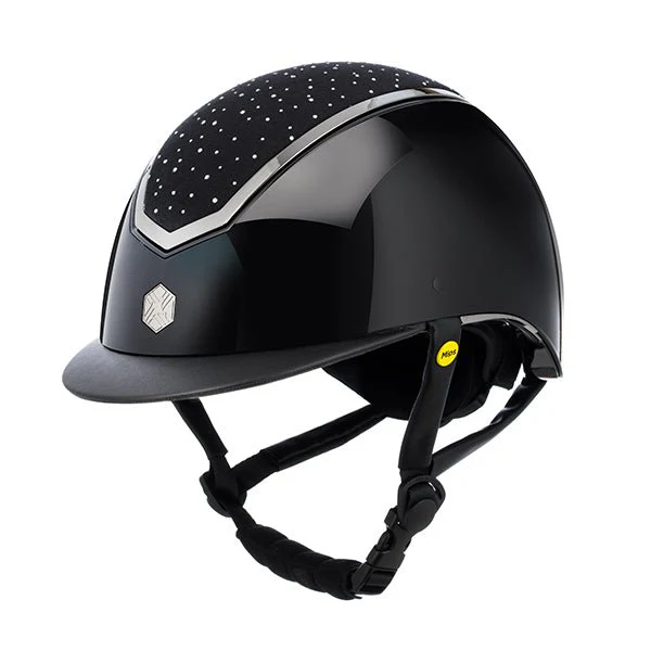 EQx Kylo Riding Helmet Standard Peak (Black Gloss Crystal/Chrome) MIPS