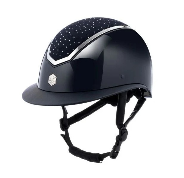EQx Kylo Riding Helmet Wide Peak (Navy Gloss Crystal/Silver)