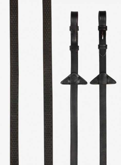 LeMieux Soft Rubber Reins (Brown/Silver)