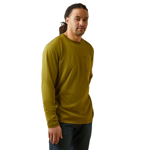 Ariat Men's Rebar Workman Logo Long Sleeve T-Shirt (Avocado)