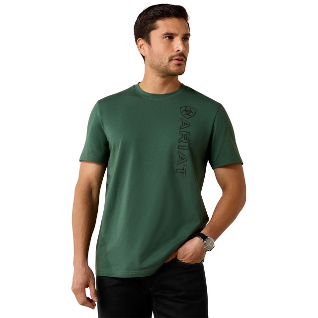 Ariat Mens Vertical Logo Short Sleeve T Shirt (Monstera)