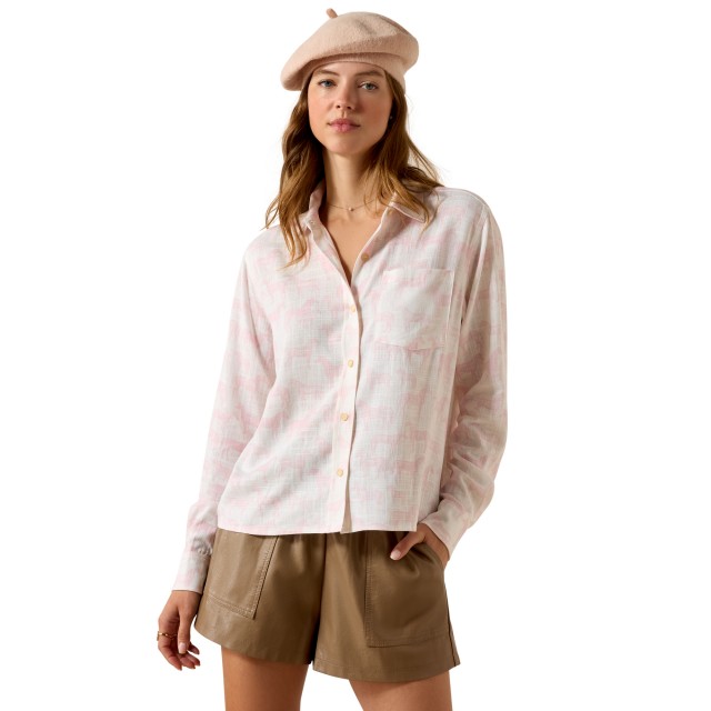 Ariat Womens Rudford Long Sleeve Shirt (Icy Pink Horse Print)