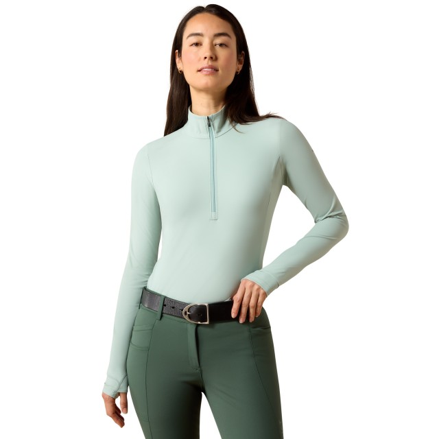 Ariat Womens Solveil 1/2 Zip Long Sleeve Baselayer (Blue Surf)
