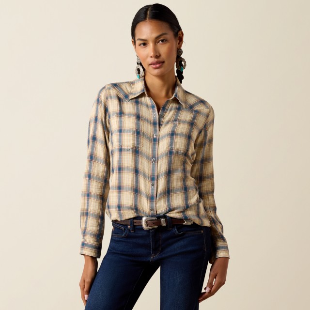 Ariat Womens Billie Jean Long Sleeve Shirt (Horizon Plaid)