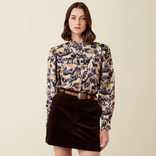 Ariat Womens Cricklade Blouse (Navy Coincide Print)
