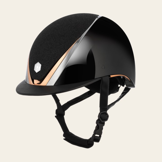 Eqx Hyda Riding Helmet Standard Peak (Black Gloss/Rose Gold Sparkly)