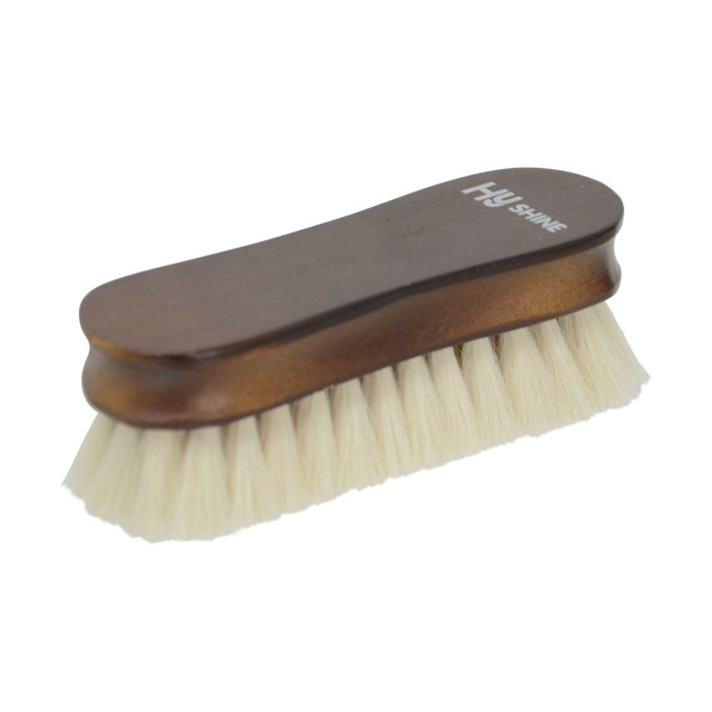 HySHINE Deluxe Wooden Face Brush with Horse Hair (Black Horse hair)