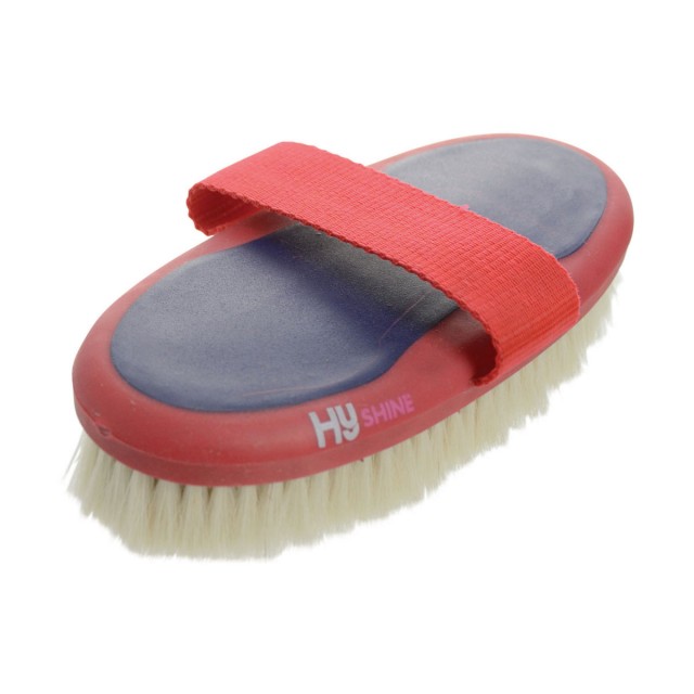 HySHINE Pro Groom Goat Hair Body Brush (Navy/Red)