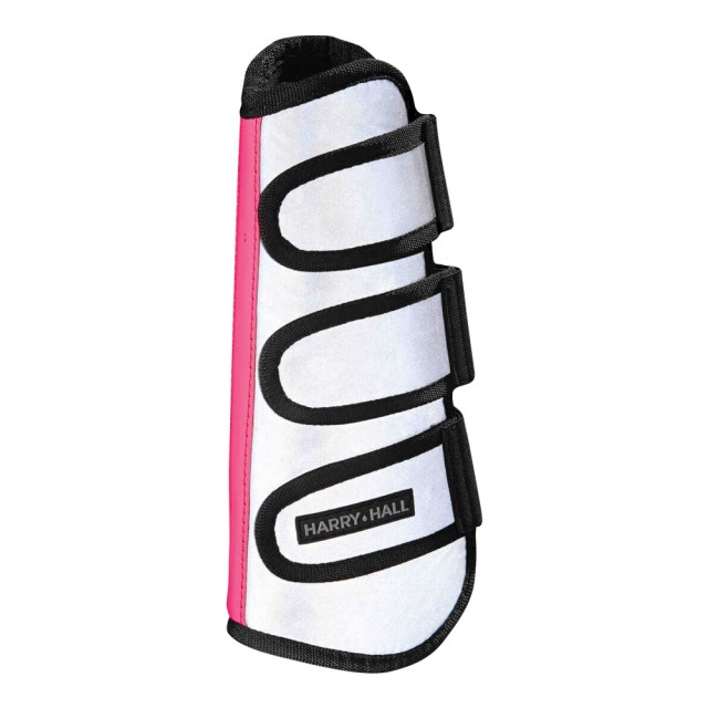 Harry Hall Hi Viz Reflective Wrap Boot (Silver/Pink)