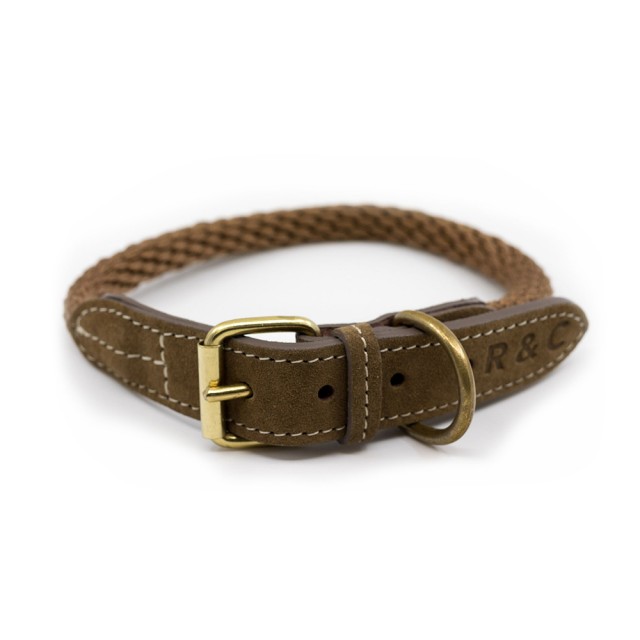 Ralph & Co Braided Rope Dog Collar (Olive)