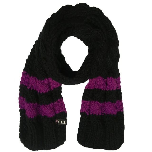 Ariat FEI Cable Knit Scarf (Black/FEI Purple)