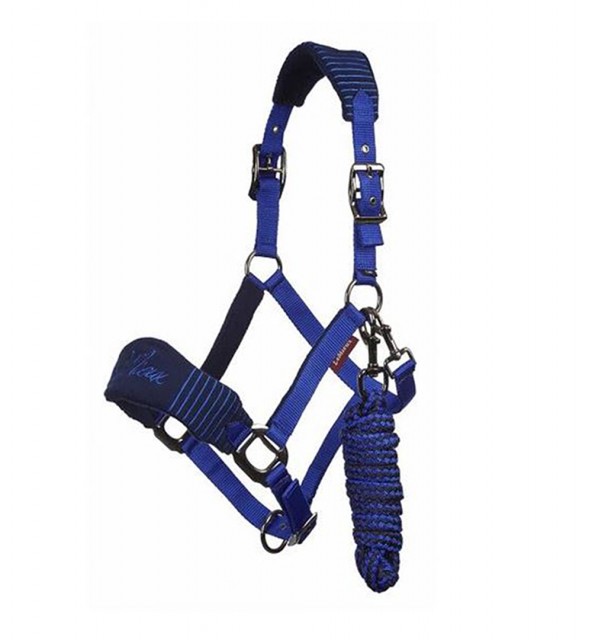 LeMieux Vogue Fleece Headcollar & Leadrope (Navy/Royal Blue)