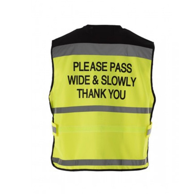 Equisafety Adults Air Waistcoat Please Pass Wide & Slowly (Yellow)