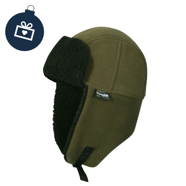 Waterproof Mens Fleece Lined Waterproof Trapper Hat (Olive)