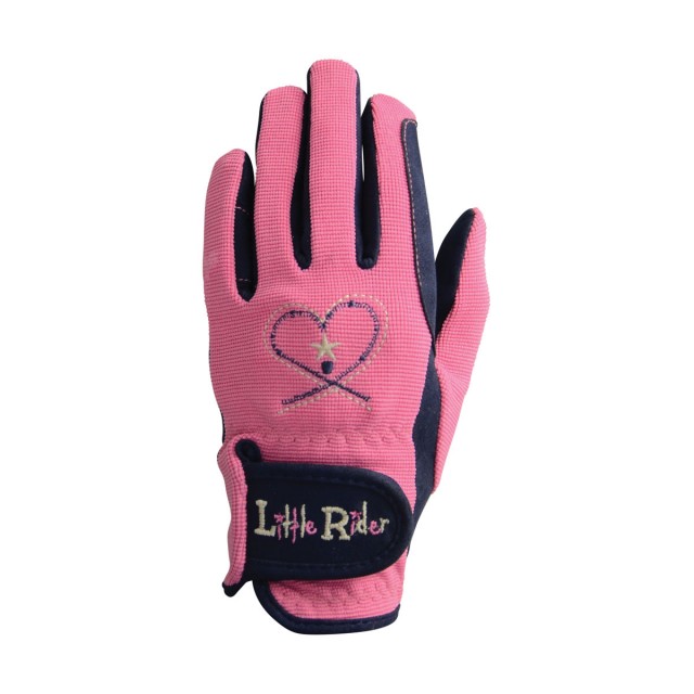 Little Rider Riding Star Children's Riding Gloves  (Rapture Rose/Navy)