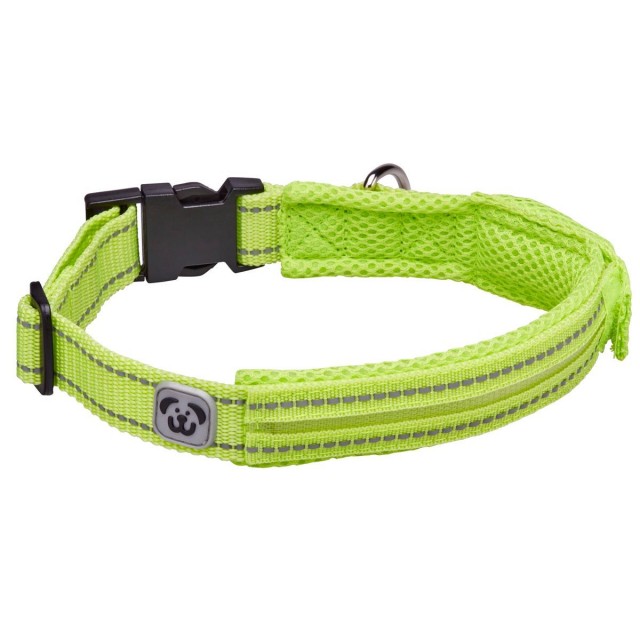 Woofmasta Hi-Viz Flashing Dog Collar  (Flourescent Yellow)