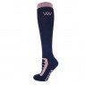 Woof Wear Long Bamboo Tech Riding Sock (Navy/Rose)